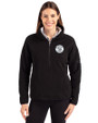 Milwaukee Brewers Mono Cutter & Buck Cascade Eco Fleece Womens Pullover Jacket Black Front