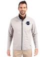 Philadelphia Phillies Mono Cutter & Buck Adapt Eco Knit Hybrid Recycled Mens Big & Tall Full Zip Jacket Polished Medium Gray Front