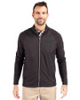 New York Jets Cutter & Buck Adapt Eco Knit Hybrid Recycled Mens Big & Tall Full Zip Jacket Black Front