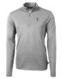 South Florida Bulls Swinging Rocky Cutter & Buck Virtue Eco Pique Recycled Quarter Zip Mens Big & Tall Pullover Polished Medium Gray Mannequin