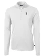South Florida Bulls Swinging Rocky Cutter & Buck Virtue Eco Pique Recycled Quarter Zip Mens Big & Tall Pullover White Mannequin
