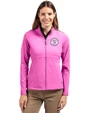 Milwaukee Brewers Mono Cutter & Buck Adapt Eco Knit Heather Recycled Womens Full Zip Gelato Heather Front