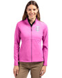 Minnesota Twins Mono Cutter & Buck Adapt Eco Knit Heather Recycled Womens Full Zip Gelato Heather Front