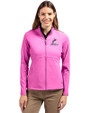 Miami Marlins Mono Cutter & Buck Adapt Eco Knit Heather Recycled Womens Full Zip Gelato Heather Front