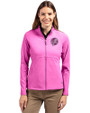 New York Yankees Mono Cutter & Buck Adapt Eco Knit Heather Recycled Womens Full Zip Gelato Heather Front