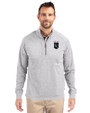 Kansas City Royals Mono Cutter & Buck Adapt Eco Knit Heather Mens Quarter Zip Pullover Polished Heather Front