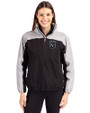 Kansas City Royals Mono Cutter & Buck Charter Eco Recycled Womens Anorak Jacket Black/Polished Front