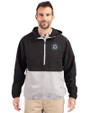 Seattle Mariners Mono Cutter & Buck Charter Eco Recycled Mens Anorak Jacket Black/Polished Front