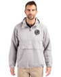 New York Yankees Mono Cutter & Buck Charter Eco Recycled Mens Anorak Jacket Polished Medium Gray Front