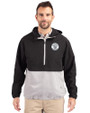 Milwaukee Brewers Mono Cutter & Buck Charter Eco Recycled Mens Anorak Jacket Black/Polished Front