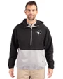 Toronto Blue Jays Mono Cutter & Buck Charter Eco Recycled Mens Anorak Jacket Black/Polished Front