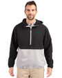 New York Jets Cutter & Buck Charter Eco Recycled Mens Anorak Jacket Black/Polished Front