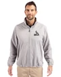St. Louis Cardinals Mono Cutter & Buck Charter Eco Knit Recycled Big & Tall Full-Zip Jacket Polished Medium Gray Front