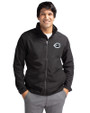 Cincinnati Reds Mono Cutter & Buck Charter Eco Knit Recycled Big & Tall Full-Zip Jacket Black Front