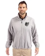 Baltimore Orioles Mono Cutter & Buck Charter Eco Knit Recycled Big & Tall Full-Zip Jacket Polished Medium Gray Front