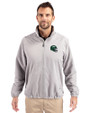 New York Jets NFL Helmet Cutter & Buck Charter Eco Knit Recycled Big & Tall Full-Zip Jacket Polished Medium Gray Front