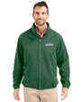 New York Jets Cutter & Buck Charter Eco Recycled Mens Full-Zip Jacket Hunter Green Front