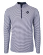 Seattle Mariners Mono Cutter & Buck Virtue Eco Pique Micro Stripe Recycled Mens Big & Tall Quarter Zip NVBW_MANN_HG 1