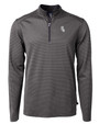 Chicago White Sox Mono Cutter & Buck Virtue Eco Pique Micro Stripe Recycled Mens Quarter Zip BLEG_MANN_HG 1