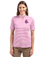 Boston Red Sox Mono Cutter & Buck Virtue Eco Pique Stripe Recycled Womens Top Gelato Fuchsia Front