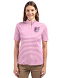 Baltimore Orioles Mono Cutter & Buck Virtue Eco Pique Stripe Recycled Womens Top Gelato Fuchsia Front