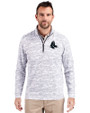 Boston Red Sox Mono Cutter & Buck Traverse Stretch Eco Camo Print Quarter Zip Mens Big and Tall Pullover Charcoal Front