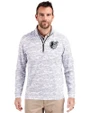 Baltimore Orioles Mono Cutter & Buck Traverse Stretch Eco Camo Print Quarter Zip Mens Big and Tall Pullover Charcoal Front