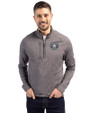 Houston Astro Mono Cutter & Buck Adapt Eco Knit Heather Mens Big & Tall Quarter Zip Pullover Black Heather Front