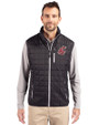 Washington State Cougars Cutter & Buck Rainier PrimaLoft® Mens Eco Insulated Full Zip Puffer Vest Black Front