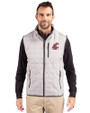 Washington State Cougars Cutter & Buck Rainier PrimaLoft® Mens Eco Insulated Full Zip Puffer Vest Polished Medium Gray Front