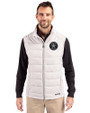 Houston Astro Mono Cutter & Buck Evoke Hybrid Softshell Recycled Mens Full Zip Vest CONCRETE Front