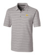 Iowa Hawkeyes Cutter & Buck Forge Epic Confidence Recycled Heathered Stripe Stretch Mens Polo Polished Medium Gray Mannequin