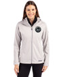 New York Mets Mono Cutter & Buck Evoke Softshell Recycled Full Zip Womens Jacket CONCRETE Front
