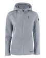 South Florida Bulls Swinging Rocky Cutter & Buck Evoke Softshell Recycled Full Zip Womens Jacket CONCRETE Mannequin