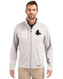 Boston Red Sox Mono Cutter & Buck Evoke Softshell Recycled Full Zip Mens Jacket CONCRETE Front