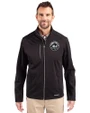 New York Mets Mono Cutter & Buck Evoke Softshell Recycled Full Zip Mens Jacket Black Front