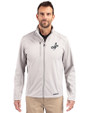 Los Angeles Dodgers Mono Cutter & Buck Evoke Softshell Recycled Full Zip Mens Jacket CONCRETE Front