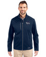 Philadelphia Phillies Mono Cutter & Buck Evoke Softshell Recycled Full Zip Mens Jacket Navy Blue Front