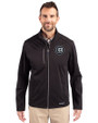 Chicago Cubs Mono Cutter & Buck Evoke Softshell Recycled Full Zip Mens Jacket Black Front