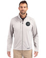 Chicago Cubs Mono Cutter & Buck Evoke Softshell Recycled Full Zip Mens Jacket CONCRETE Front
