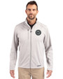 Washington Nationals Mono Cutter & Buck Evoke Softshell Recycled Full Zip Mens Jacket CONCRETE Front