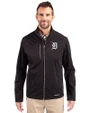 Detroit Tigers Mono Cutter & Buck Evoke Softshell Recycled Full Zip Mens Jacket Black Front