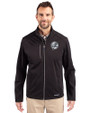 New York Yankees Mono Cutter & Buck Evoke Softshell Recycled Full Zip Mens Jacket Black Front