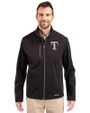 Texas Rangers Mono Cutter & Buck Evoke Softshell Recycled Full Zip Mens Jacket Black Front