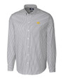 Iowa Hawkeyes Cutter & Buck Stretch Oxford Stripe Mens Long Sleeve Dress Shirt Charcoal Mannequin
