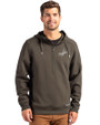Los Angeles Dodgers Mono Cutter & Buck Roam Epic Versatility Half Zip Recycled Mens Hooded Pullover Poplar Front