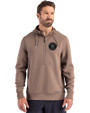 Houston Astro Mono Cutter & Buck Roam Epic Versatility Half Zip Recycled Mens Hooded Pullover Mushroom Front