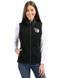 Cleveland Guardians Mono Cutter & Buck Cascade Eco Fleece Womens Vest Black Front