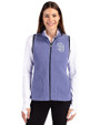 San Diego Padres Mono Cutter & Buck Cascade Eco Fleece Womens Vest Hyacinth/Navy Blue Front