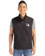 Cleveland Guardians Mono Cutter & Buck Charter Eco Recycled Mens Full-Zip Vest Black Front